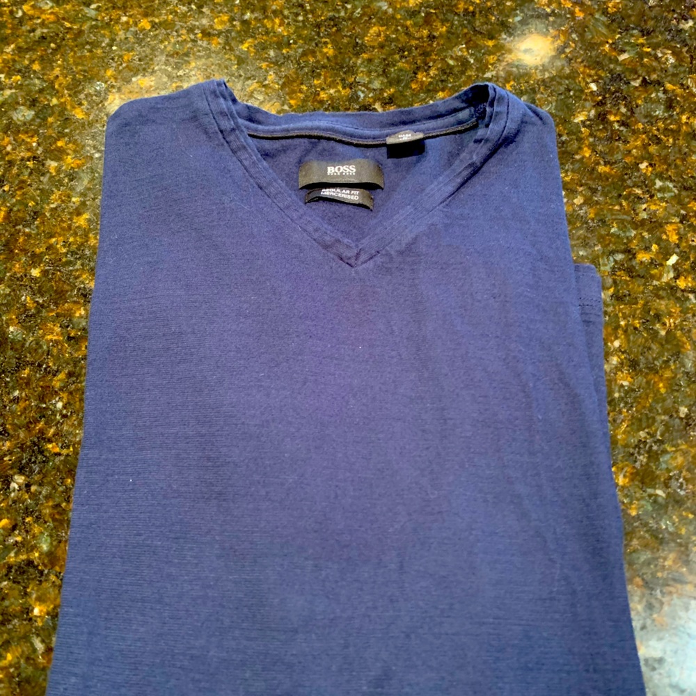 Hugo Boss Navy Blue Long Sleeve Shirt